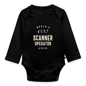 Scanner Operator Job Title Profession - Organic Longsleeve Baby Bodysuit - black - Front