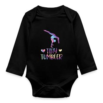 Tumbler Gymnast Girl Tumbler - Organic Longsleeve Baby Bodysuit - black - Front