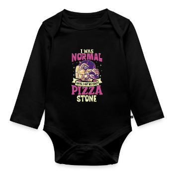 Pizza Stone - Pizza Baker - Organic Longsleeve Baby Bodysuit - black - Front