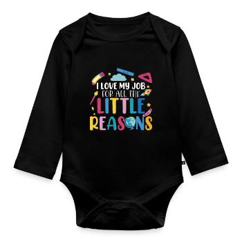 Nette Lehrlehrerin Kindergarten Pre-K - Baby Bio-Langarm-Body - Schwarz - Vorne