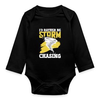 Meteorologie-kindertornado-sturm, Der Sturm-fan - Organic Longsleeve Baby Bodysuit - black - Front