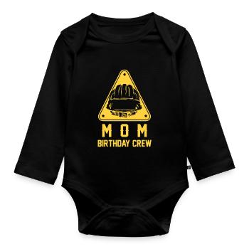 Maman De L’Équipe D’Anniversaire - Construction d’anniversaire - Body Bébé bio manches longues - noir - Devant