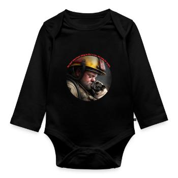 The most important thing in life is love. - Organic Longsleeve Baby Bodysuit - black - Front