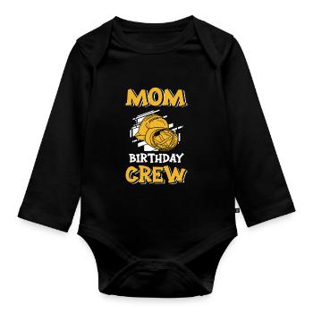 Maman De L’Équipe D’Anniversaire - Construction d’anniversaire - Body Bébé bio manches longues - noir - Devant