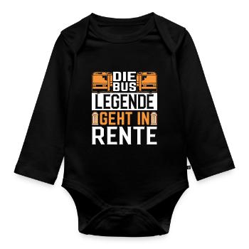 Rente Busfahrer Geschenkidee Spruch Rente Beruf - Baby Bio-Langarm-Body - Schwarz - Vorne