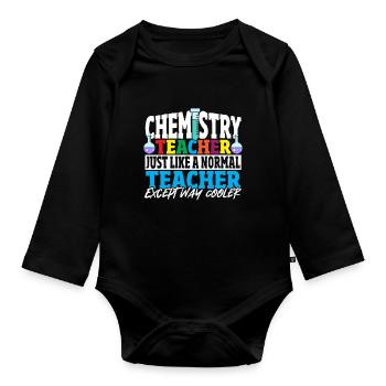 Professeur de chimie comme un professeur normal - Body Bébé bio manches longues - noir - Devant