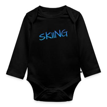 skiing - Baby Bio-Langarm-Body - Schwarz - Vorne
