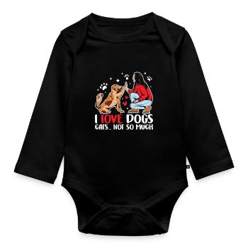 Ich Liebe Hunde Katzen Nicht So Sehr Hund Welpe - Baby Bio-Langarm-Body - Schwarz - Vorne