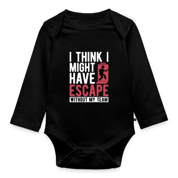 Escape Room Escape Room Lover Escaping - Organic Longsleeve Baby Bodysuit - black - Front