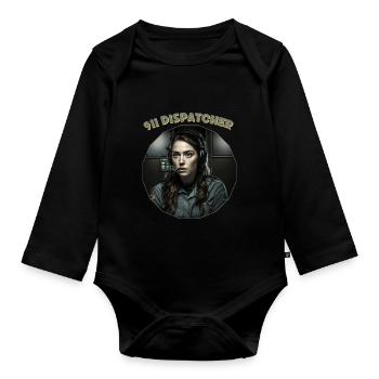 Emergency dispatcher, Women - Organic Longsleeve Baby Bodysuit - black - Front
