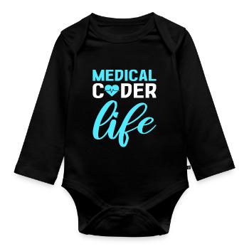 Codeur médical Vie Codeur clinique Codeur médical - Body Bébé bio manches longues - noir - Devant