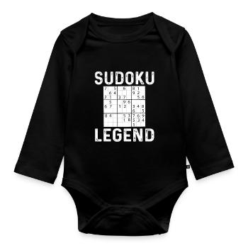 Lustige Sudoku Legende - Baby Bio-Langarm-Body - Schwarz - Vorne