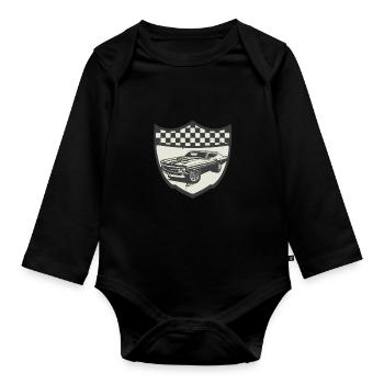 Racing Car Muscle Car Logo Motorsport Car Lovers - Body Bébé bio manches longues - noir - Devant