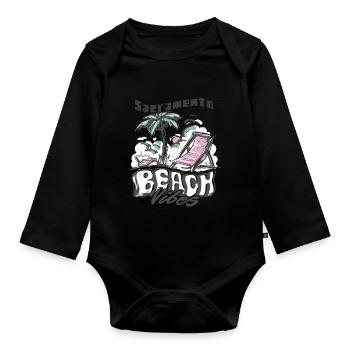 Family Vacation California Sacramento Palm Beach - Organic Longsleeve Baby Bodysuit - black - Front
