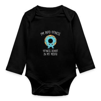 Donuts Food Lover Donut Saying Funny Donuts - Body Bébé bio manches longues - noir - Devant