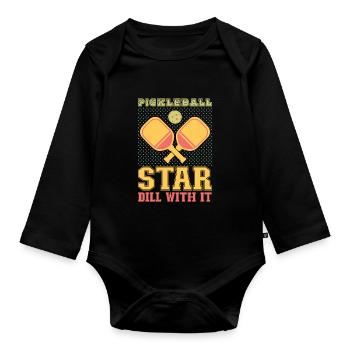 Joueur de pickleball Pickleball Paddle Pickleball - Body Bébé bio manches longues - noir - Devant