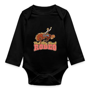 Cowboy Barn Bull Rider Rodeo Country Western - Baby Bio-Langarm-Body - Schwarz - Vorne