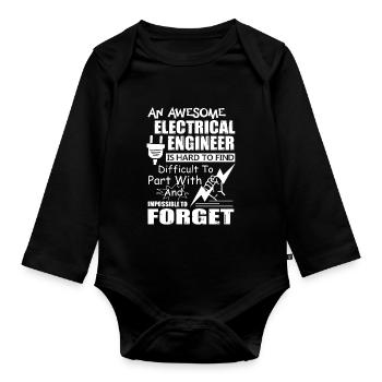 Electrical Engineer Awesome Electrical Engineer - Organic Longsleeve Baby Bodysuit - black - Front