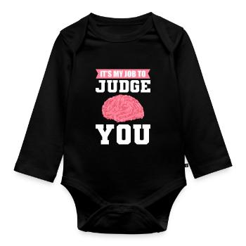 Psychologe Schulpsychologe Psychologie Psyche - Baby Bio-Langarm-Body - Schwarz - Vorne