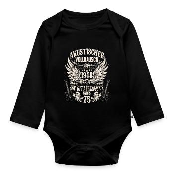 Musiker Geburtstag Gitarristen Rocker geboren 1948 - Baby Bio-Langarm-Body - Schwarz - Vorne