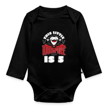 Vampire Birthday 5ème Vampire Fête d’anniversaire - Body Bébé bio manches longues - noir - Devant