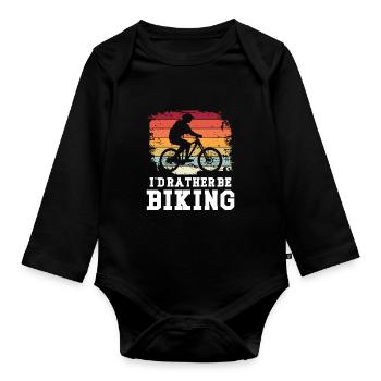 Je préfère faire du vélo - Body Bébé bio manches longues - noir - Devant