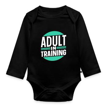 Erwachsener In Ausbildung Erwachsen Geburtstag - Baby Bio-Langarm-Body - Schwarz - Vorne