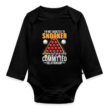 Snooker drôle - Body Bébé bio manches longues - noir - Devant