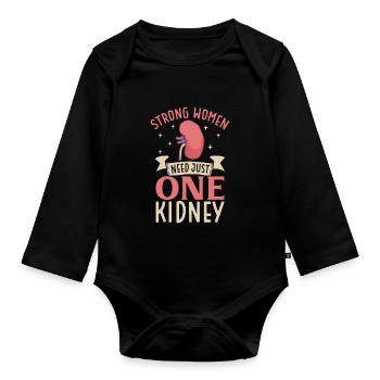 Kidney Transplant Kidney Donor Kidney Disease - Organic Longsleeve Baby Bodysuit - black - Front