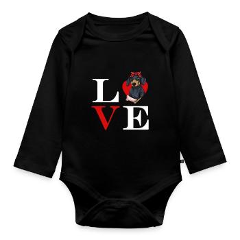 Teckel Cadeau Dixie Viennese Doxie Teckel - Body Bébé bio manches longues - noir - Devant