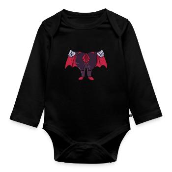 Vampire Costume - Organic Longsleeve Baby Bodysuit - black - Front