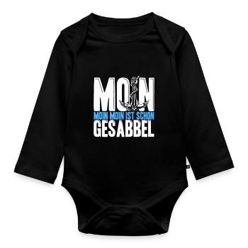 Es Heißt Moin. Moin Moin Ist Schon Gesabbel Ostfri - Baby Bio-Langarm-Body - Schwarz - Vorne