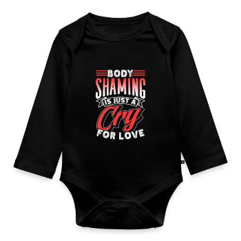 La honte corporelle n’est qu’un cri d’amour agaçant - Body Bébé bio manches longues - noir - Devant