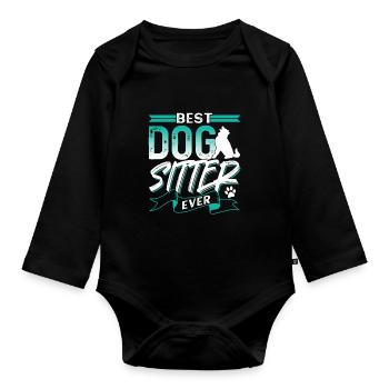 Meilleur gardien de chien jamais assis de chien - Body Bébé bio manches longues - noir - Devant