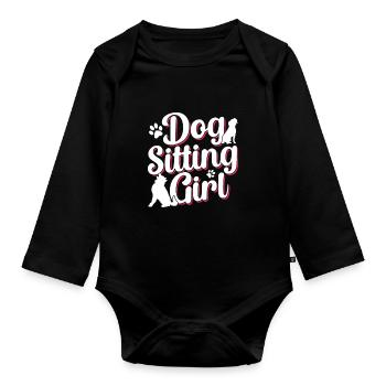 Hundesitterin Mädchen Hundesitting Dog Sitting - Baby Bio-Langarm-Body - Schwarz - Vorne