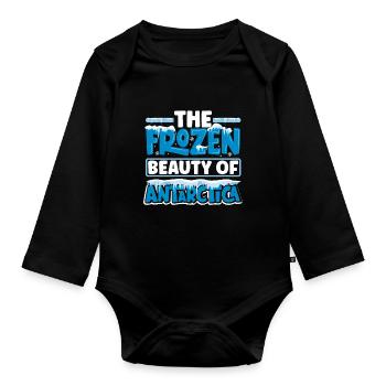 The frozen beauty of Antarctica Expedition - Organic Longsleeve Baby Bodysuit - black - Front