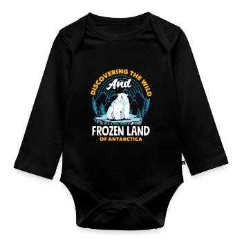 Discovering the wild and frozen land of Antarctica - Baby Bio-Langarm-Body - Schwarz - Vorne
