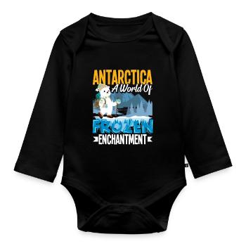 Antarctica a world of frozen enchantment - Baby Bio-Langarm-Body - Schwarz - Vorne