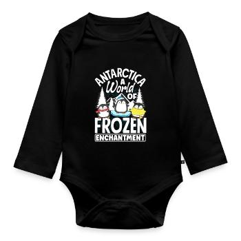 Antarctica a world of frozen enchantment - Baby Bio-Langarm-Body - Schwarz - Vorne