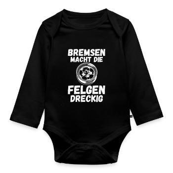 Auto Mechaniker KFZ Mechatroniker Tuner Schrauber - Baby Bio-Langarm-Body - Schwarz - Vorne