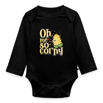 Funny Farmer Funny Farming Tractor Country Life - Organic Longsleeve Baby Bodysuit - black - Front
