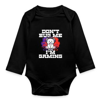 Gaming Gaming Computer Games Gift - Organic Longsleeve Baby Bodysuit - black - Front