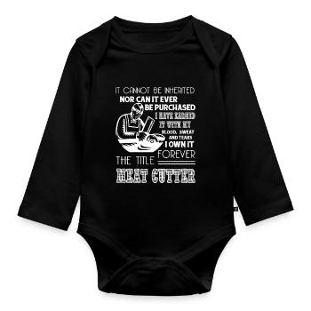 Meat Cutter Forever Title Meat Cutter - Organic Longsleeve Baby Bodysuit - black - Front
