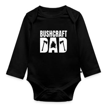 Bushcraft Papa - Organic Longsleeve Baby Bodysuit - black - Front