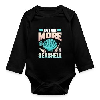Only one mussel Mussel collectors - Organic Longsleeve Baby Bodysuit - black - Front