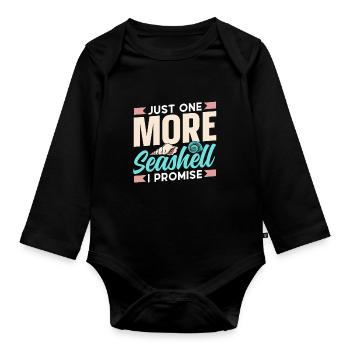 Nur Noch Eine Muschel Ich Verspreche Es Muscheln - Baby Bio-Langarm-Body - Schwarz - Vorne