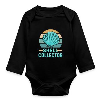 Shell collectors Mussel collectors collect mussels - Organic Longsleeve Baby Bodysuit - black - Front