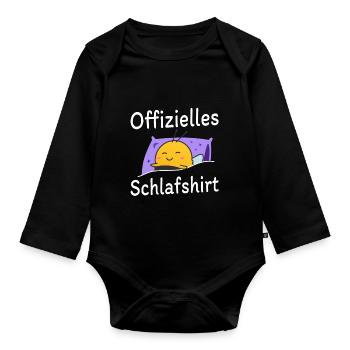 Offizielles Schlafshirt Biene Geschenkidee süß - Baby Bio-Langarm-Body - Schwarz - Vorne