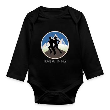Trail Runner Running Jogging Jogger I Gift - Body Bébé bio manches longues - noir - Devant