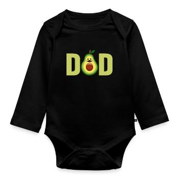 Guacamole Graphic Avocado Costume Children - Organic Longsleeve Baby Bodysuit - black - Front